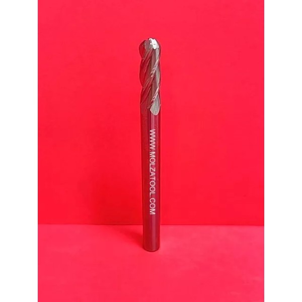 MOLZA TOOL CARBIDE BALL NOSE END MILL 1/4" DIAMETER 3/4"