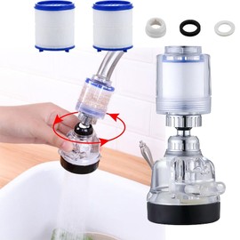 360° Swivel Sink Faucet Filter with 2 Filter Elements Water Purifier with Adjustable 3 Mode Splash-Proof Faucet Booster Filter Kitchen Tap Faucet Extender Faucet Sprayer Tap Aerator Water Saving