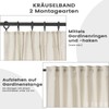 WOLTU Curtains with Ruffle Tape, Linen Look, Semi-Transparent Voile Linen