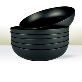 Better Plastik - Juego de platos reutilizables para sopa y ensalada, 6 unidades, 32 onzas, apto para microondas, lavaplatos y refrigerador, sin BPA, plástico ecológico, irrompible, apilable, sopas