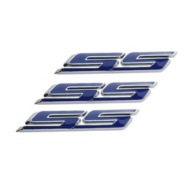 Side Emblem Badge Nameplates 3D Raised Strong Adhesive Replacement 2010-2016 SS 3pcs (Silver Blue)