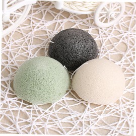 Minkissy 2pcs Facial Sponges Bamboo Charcoal Face Exfoliator Sponge for Gentle Skin Cleansing and Cell Removal