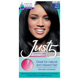 Just 5 Women's 5 Minute Permanent Hair Color, Rich Black
