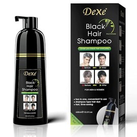 Vedora Champú Instantáneo para Cabello Negro 400Ml - Semipermanente Dexe Tinte para Cabello Negro Champú para Cabello Natural, Dura 30 Días, Fórmula  