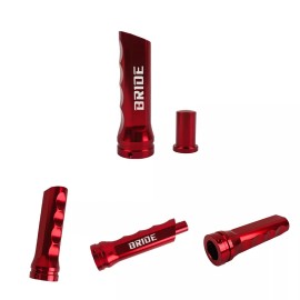 Unbranded 1PCS BRIDE Red Aluminum Car Handle Hand Brake Sleeve Universal Fitment Cover