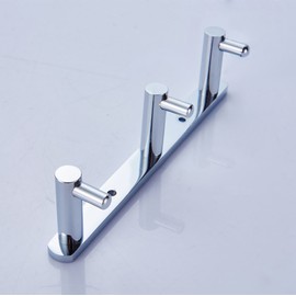 Aothpher Brass Bathroom Towel Hook Rail/Rack with 3 Hangers Wall Mounted Door Hook for Cloth Hat and Towel