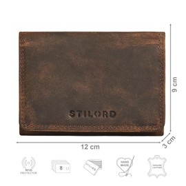 STILORD 'Olive' Genuine Leather Women's Purse Medium Leather Wallet - Joy Wallet with RFID Protection - Trifold Women's Purse with Coin Compartment in Elegant Gift Box, Crete - Brown, M, coin purse