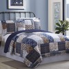 Amrapur Overseas Laura Quilt Set, Full/Queen, Navy/Rust