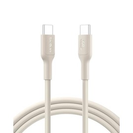 Belkin Cable Eco USB-C a USB-C de 6.6 pies, 60 W - Cable de carga rápida suave, trenzado, flexible, cable de carga tipo C para iPhone 17, iPhone 16, G