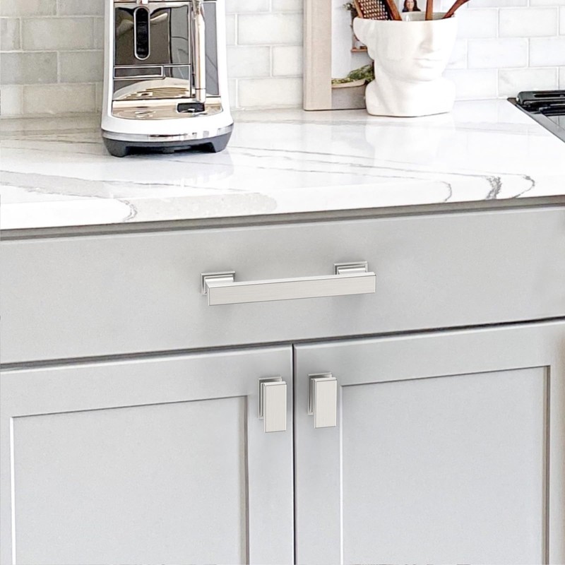 Coinkoly 10 Pack 3-3/4''(96mm) Cabinet Handle Brushed Nickel Kitchen Cabinet