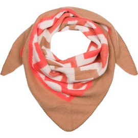 styleBREAKER 01020049 Women's XXL Web Triangle Scarf with Colourful Zigzag Zag Pattern, Triangular Scarf, Winter Scarf, Warm Soft, Scarf, brown-orange