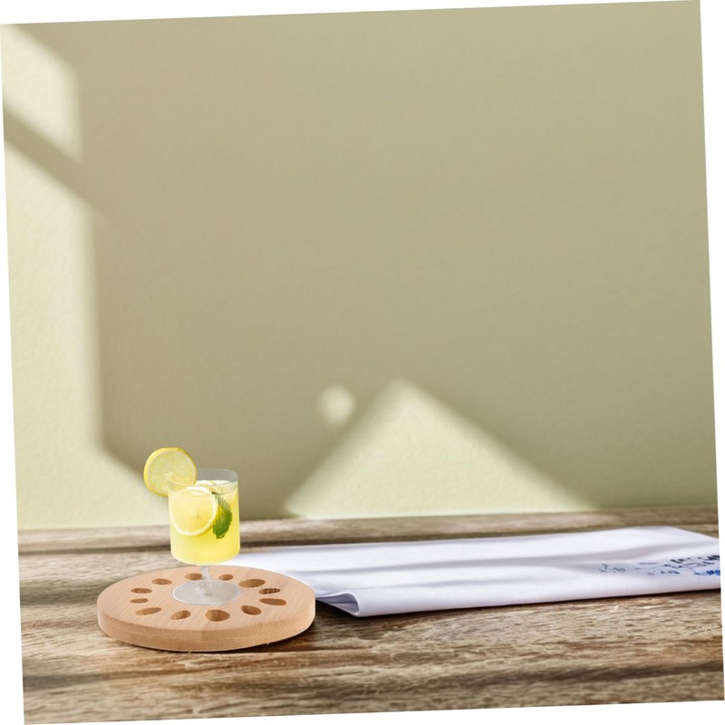ABOOFAN Bamboo Lotus Root Coaster Set Heat Resistant Wooden Drink