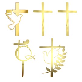 5 Stück Kommunion Tortendeko, Erstkommunion Deko, Tauf-Tortendeko –Dekostücke für Mädchen und Jungen