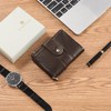 GOIACII Men's Leather Wallet RFID Protection Multifunctional Buckle Zippers Wallet