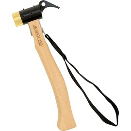 Vastland Peg Hammer, Camping Hammer, 3D Shape Design, Brass Head Tip, Peg Removal, Safety Strap Included