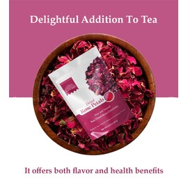 Dried Rose Petals 30g by Hebhac Herbs Red Rose Flower Petals for Tea, Gulkand, Cooking, Baking and for Beauty Product Grown in India (1.05 oz)