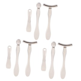 Minkissy 9pcs Metal Eye Cream Applicator Silver Eye Massage Spoon Tools for Skincare Makeup Spatula for Home Salon Use
