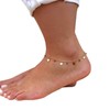 Atentuyi Heart Pendant Anklet Gold Dainty Crystal Ankle Bracelet Bohemian