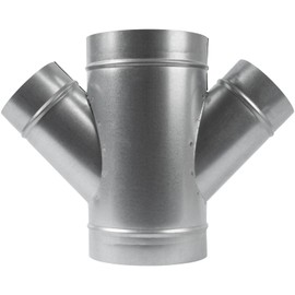 6" Inch to 4" inch Branches W-Shape Ducting Splitter - 45 Degree Galvanized Steel 4-Way Dust Collection Fitting - Branches for Exhaust Fan - Ducting Adapter - Duct Hose Connector
