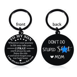 Stocking Stuffers for Teen Boys Son Gifts from Mom to My Son Don't Do Stupid Keychain Christmas Gag Gifts for Teenage Boys Gifts for Son from Mom Adult Son Gift Ideas Valentines Day Birthday Gifts