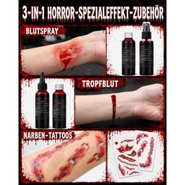 Namonppy 4 x 60 ml Halloween Artificial Blood Washable for Halloween