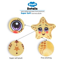 DolliBu Yellow Starfish Stuffed Animal Plush Toy, Kids & Adults Huggable Star Cuddle Gifts, Cute Stuffed Animals for Toddler & Baby First Sea Creature Plush, 5.5 Inch