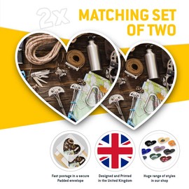 2 x Heart Stickers 15 cm - Climbing Equipment Ropes Boots Fun Decals for Laptops,Tablets,Luggage,Scrap Booking,Fridges, #12624