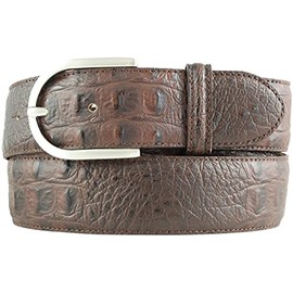 BELTINGER Women's Belt with Crocodile Embossed 4 cm Leather Belt for Women 40 mm Crocodile Look Crocodile Pattern 4 cm with Round Belt Clasp, Brown, silver
