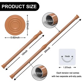 1Pcs Tension Rod 16 to 28 Inch, Adjustable Spring Curtain Rod No Drilling, Spring Tension Rods for Window DIY Projects Cupboard Wardrobe