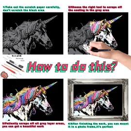 SiYear Scratch Paper Rainbow Painting Sketch, City Series Night Scene, Scratch Painting, Creative Gift, Scratch Board for Adults and Kids with 4 Tools