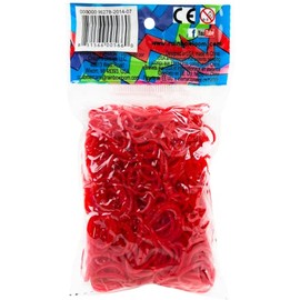 Rainbow Loom® Jelly Collection: Red Rubber Bands with 24 C-Clips (600 Count)