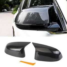 MAXDOM Mirror Caps Carbon Fiber Pattern Compatible with X3 G01 X4 G02 X5 G05 Models Rearview Side Mirror Cover Direct Replacement