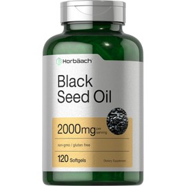 Horb?ach Horb?ach Black Seed Oil Softgel Capsules | 2000mg | 120 Count | Cold Pressed Nigella Sativa Pills | Non-GMO, Gluten Free Supplement