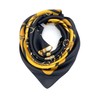 YOUR SMILE Silk Feeling Scarf Women's Fashion Pattern Black/Gold Chain