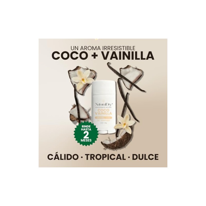 NaturalDry Desodorante Natural que SÍ FUNCIONA | Delicioso aroma Coco