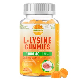 L-Lysine Gummies 1000 mg, Cold Sore Supplement with Immune Support for Lips & Oral, Chewable L Lysine Gummies for Adults & Kids, Boost Immune & Collagen, Non-GMO, Vegan, Gluten Free - 60 Counts