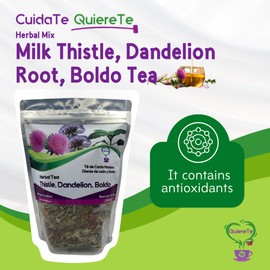 Cardo Mariano, Milk Thistle, Dandelion Root, Boldo Tea, Quiere Te 100% Natural, Blend Herbal Tea for Liver Detox Support, Cleanse and Digest, Non-GMO, Sugar Free, Caffeine-Free, Up to 100 Cups, 1 Bag