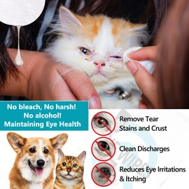 Pet Gentle Teeth Wipes, 150 Pcs Universal Cat & Dog Grooming Wipes, Natural and Safe for Removing Dirt Crust and Discharge, Hypoallergenic for Teeth, Ear, Nose