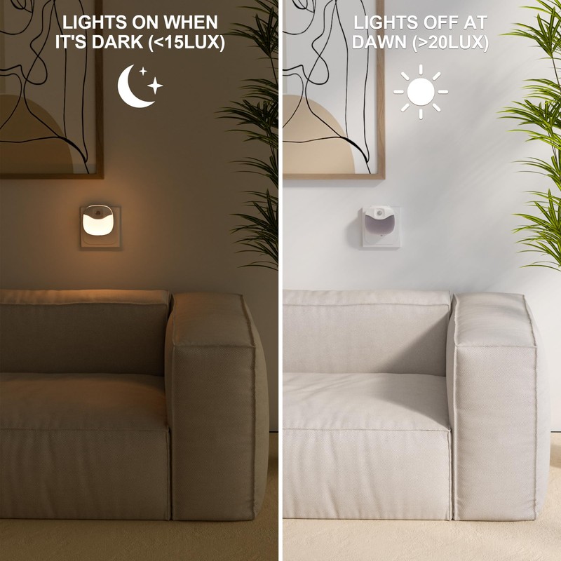 SOAIY Pack of 2 LED Night Light Socket with Motion