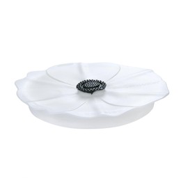 Charles Viancin - Poppy Pop Silicone Lid for Food Storage - 8''/20cm - Airtight Seal on Any Smooth Rim Surface - BPA-Free - Freezer, Refrigerator and Dishwasher Safe - White Lilia