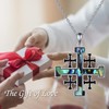 YFN Crusader Jerusalem Cross Necklace Sterling Silver Abalone Shell Cross