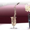 Miniature Copper Saxophone Model with Stand Mini Musical Instrument Ornaments