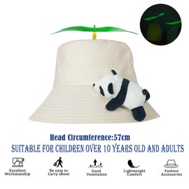 SIEBOLD Propeller Hat, Helicopter Cap, Propeller Hat, Funny Hats with Panda, Fancy Dress Party Hats with Night Fluorescent Propeller, Suitable for Adults and Children, Style 1