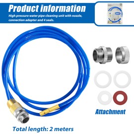 Hochdruck Wasserrohr-Reinigungsgerät, Druckluftschlauch Mit Schnellkupplung, Rohrreinigungsschlauch, Abflussreiniger Mit Wasserdruck, Leistungsstarker Hochdruck Rohrreiniger für M22 M24 1/2 Zoll Rohre