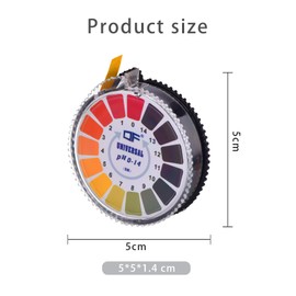 2 Rolls pH Test Strips Measurement Full Range 0-14 Litmus Paper for Acid Test Indicator Strips 5 m Long