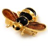 Gold Plated Bee Pin (Black & Light Brown)