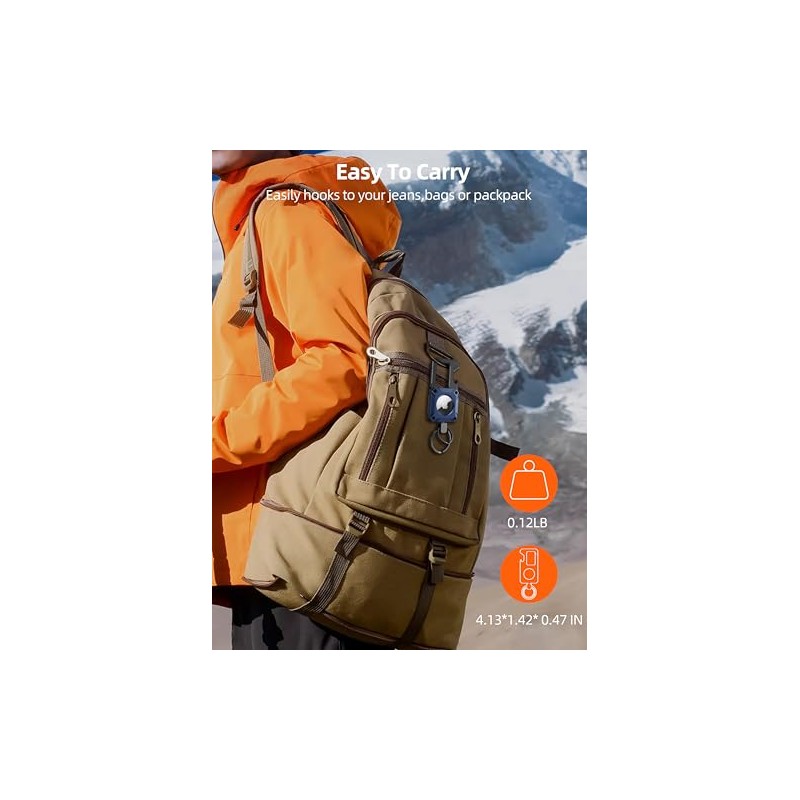 Llavero AirTag con mosquetón, llavero resistente, abridor de botellas, impermeable,
