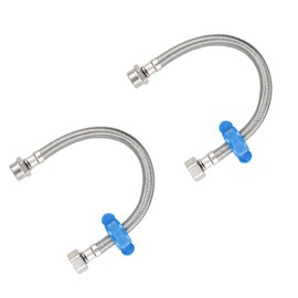 30CM Flexible Pipe Extension BSP 1/2" Male to BSP 1/2" Female Stainless Steel Braided Hose Water Supply Hose Connector 2 Pcs