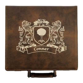 Conner Irish Coat of Arms Leather Poker Set