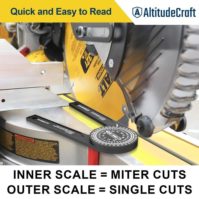 AltitudeCraft Precision Aluminum Miter Saw Protractor | 7.28-Inch Rust-Resistant Angle